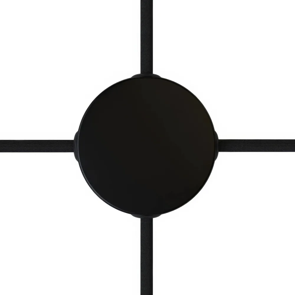 Kit Mini base de teto cilíndrica em metal com 4 furos laterais (caixa de derivação) - Preto mate