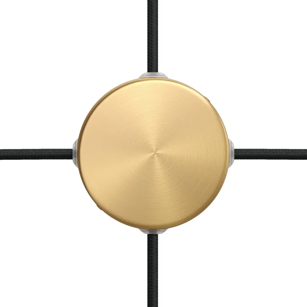 Kit Mini base de teto cilíndrica em metal com 4 furos laterais (caixa de derivação) - Bronze acetinado
