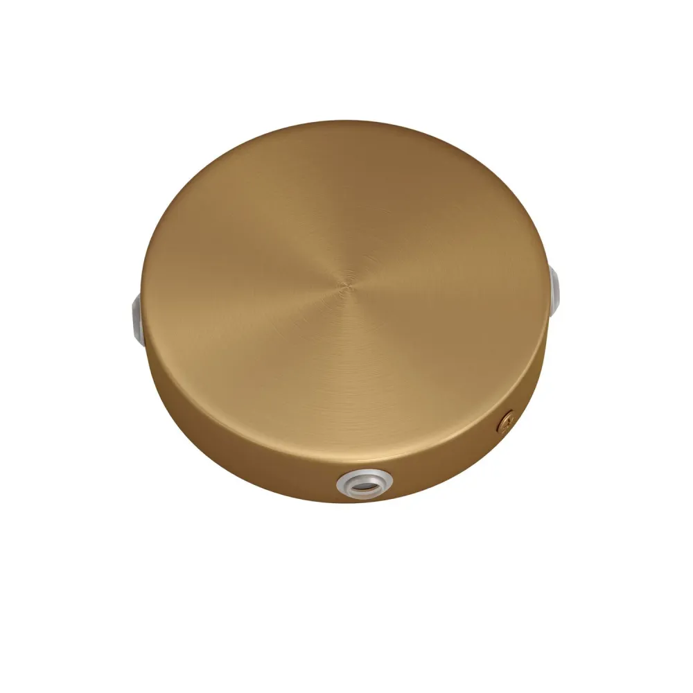 Kit Mini base de teto cilíndrica em metal com 4 furos laterais (caixa de derivação) - Bronze acetinado