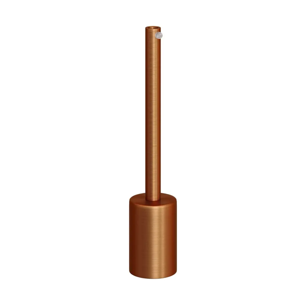 Kit de soquete cilíndrico metálico UL E26 com prensa-cabo de 15 cm – Cobre escovado