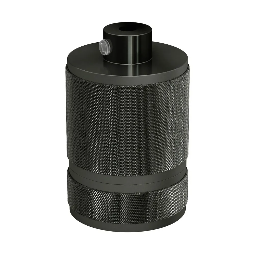 Kit de soquete E26 com anilha simples em alumínio frisado - Gunmetal