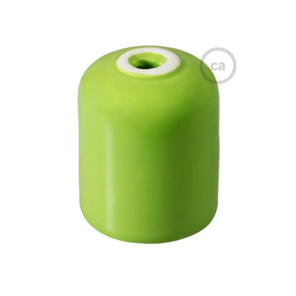 Kit de soquete de lâmpada em cerâmica artesanal E26 - Verde pistache