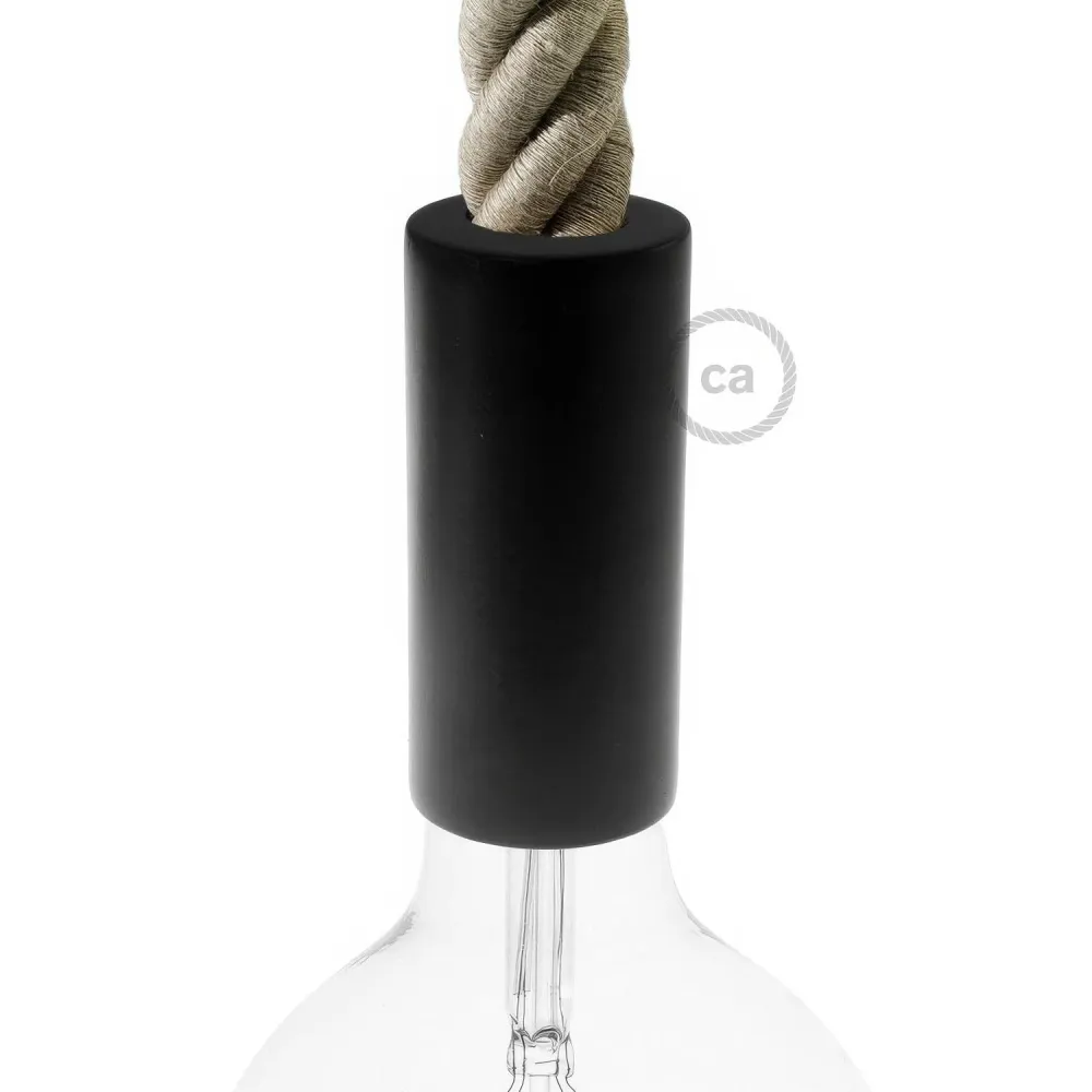 Kit de soquete de madeira 3XL E26 para cabos de corda – Preto
