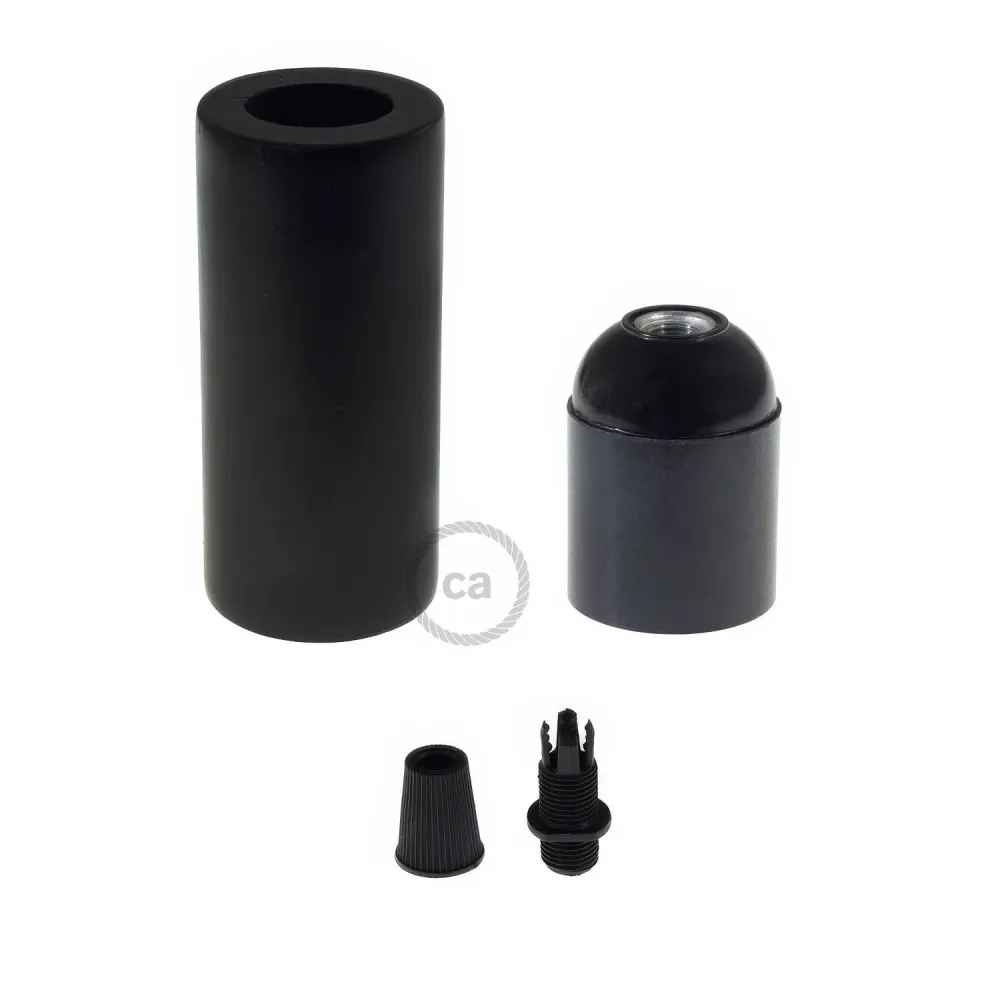 Kit de soquete de madeira 3XL E26 para cabos de corda – Preto