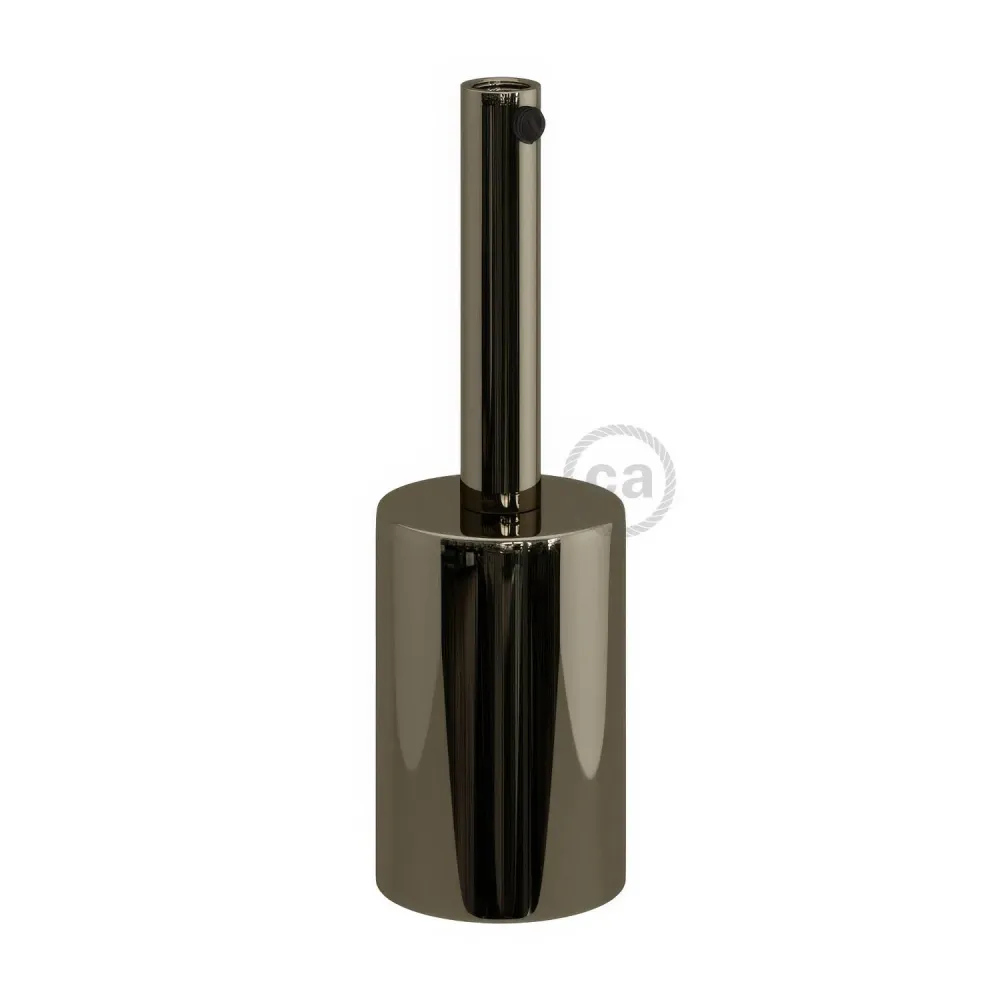 Kit de soquete metálico cilíndrico UL E26 com prensa-cabo de 7 cm - Black pearl