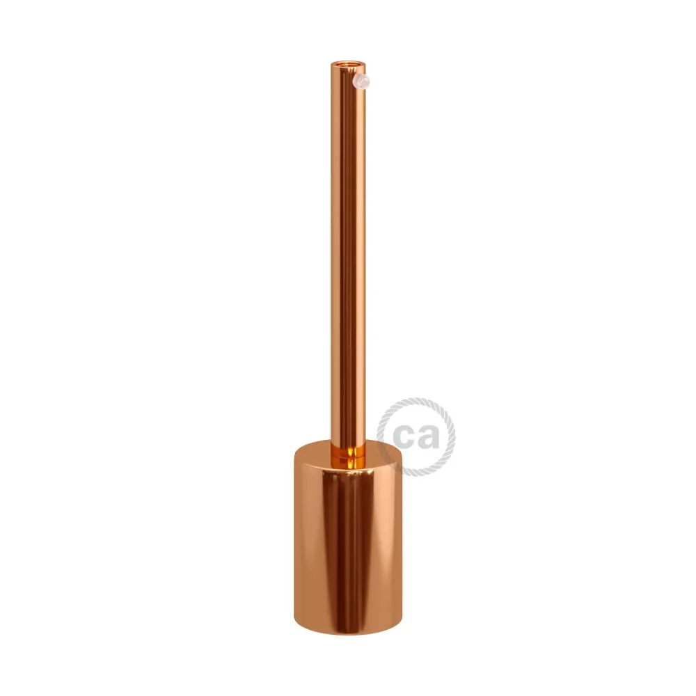 Kit de soquete metálico cilíndrico UL E26 com prensa-cabo de 15 cm - Cobre