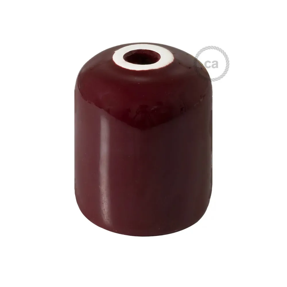 Kit de soquete para lâmpada E26 em cerâmica artesanal - Burgundy