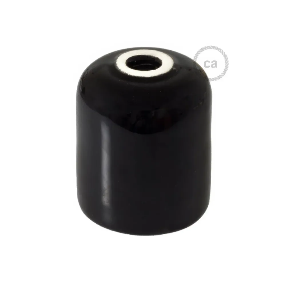 Kit de soquete para lâmpada E26 em cerâmica artesanal - Preto