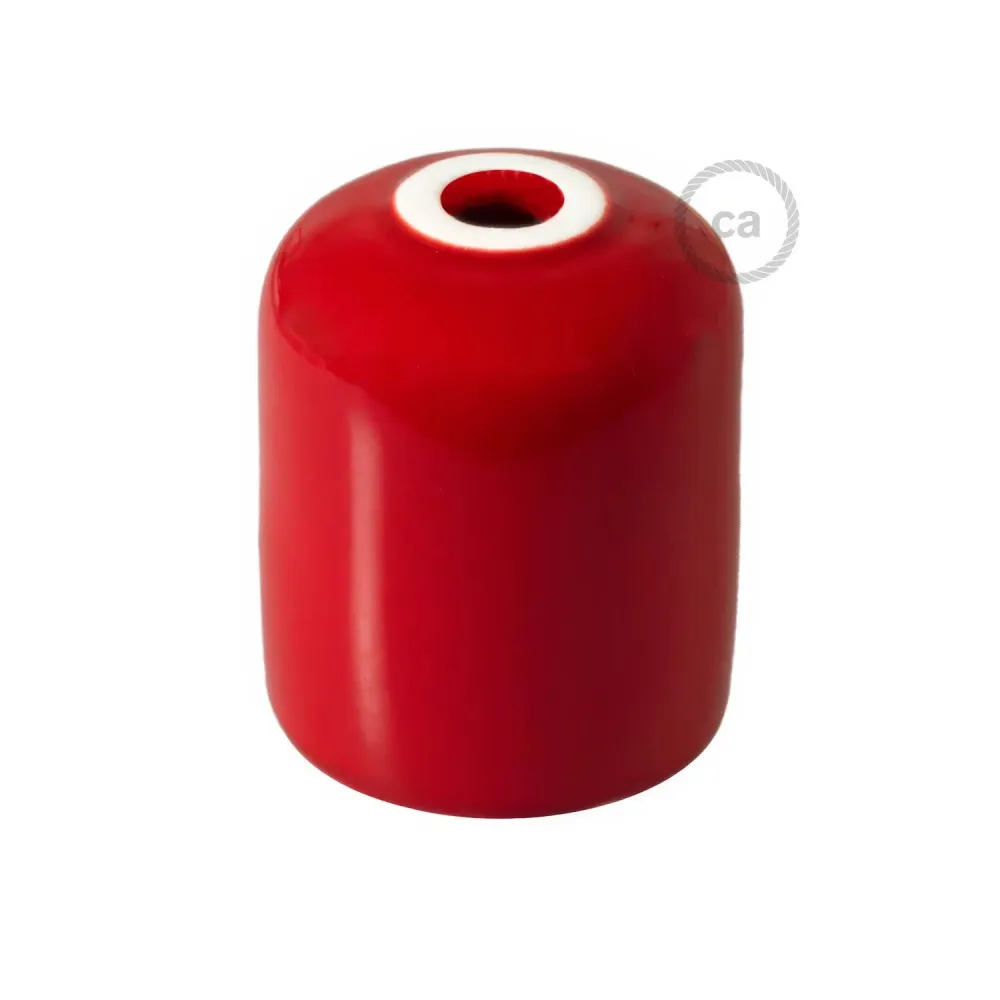 Kit de soquete para lâmpada E26 em cerâmica artesanal – Vermelho