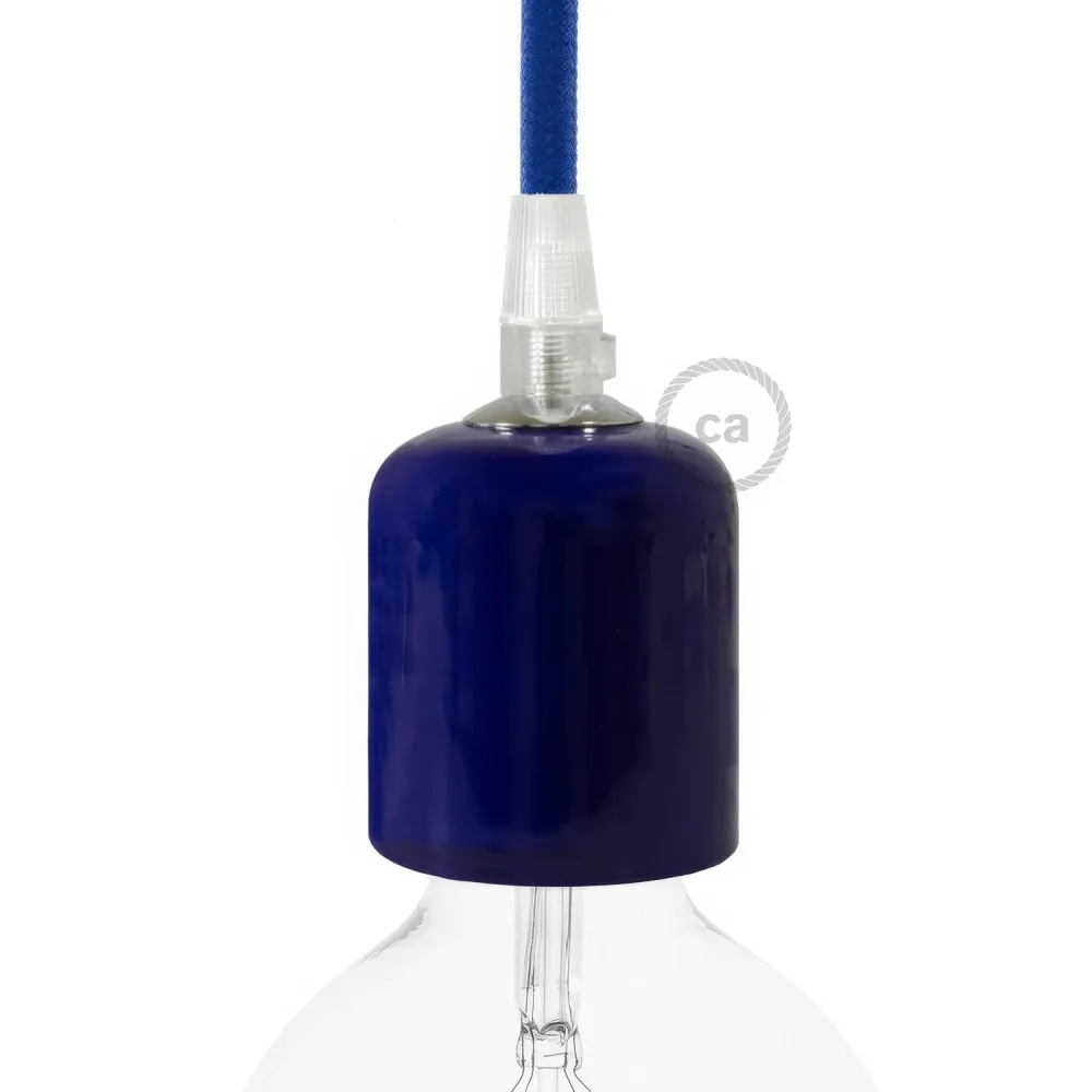 Kit de soquete para lâmpada E26 em cerâmica feita à mão - Azul