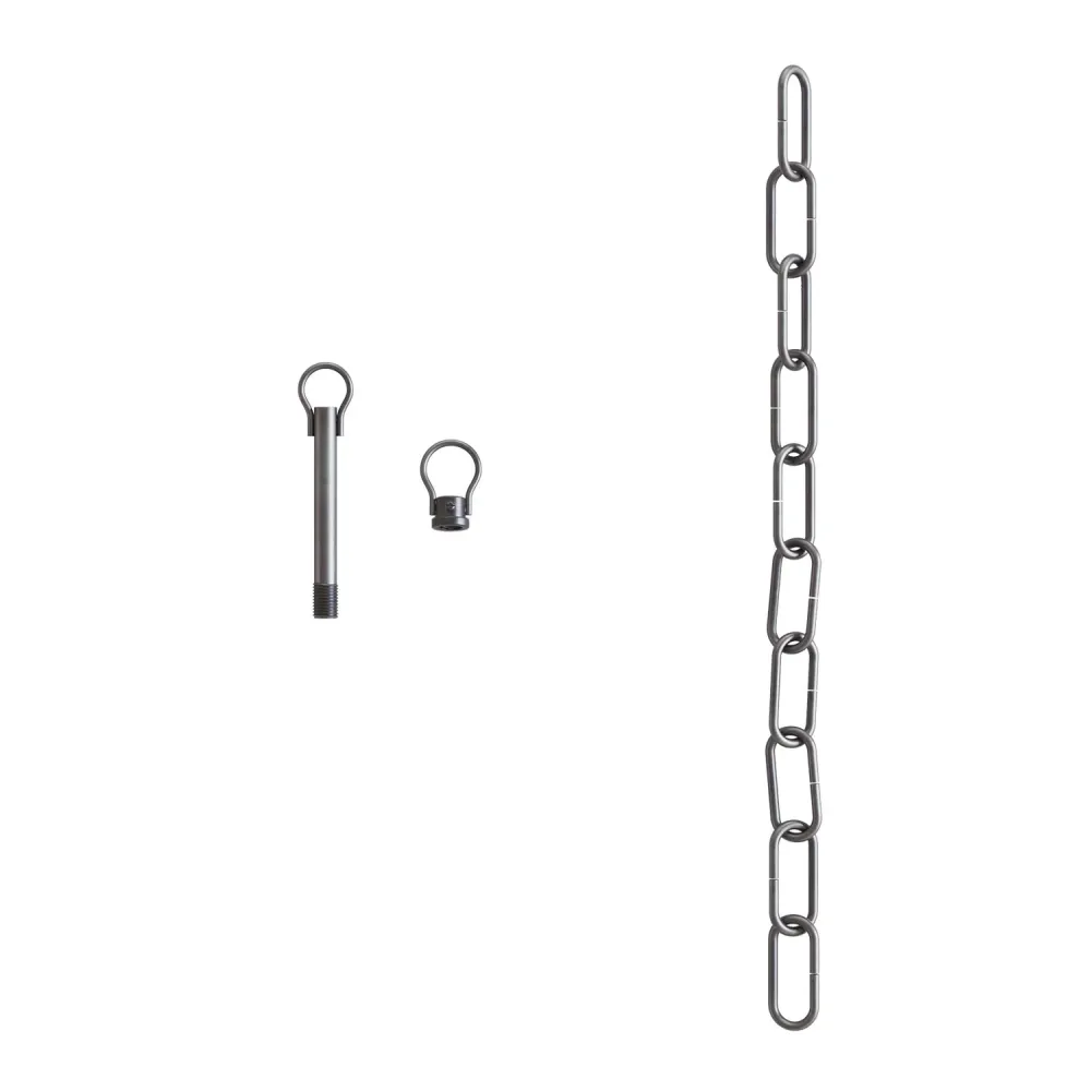 Kit de suspensão mecânica com corrente genovesa em ferro - Corrente 50 cm, haste e gancho M10x1