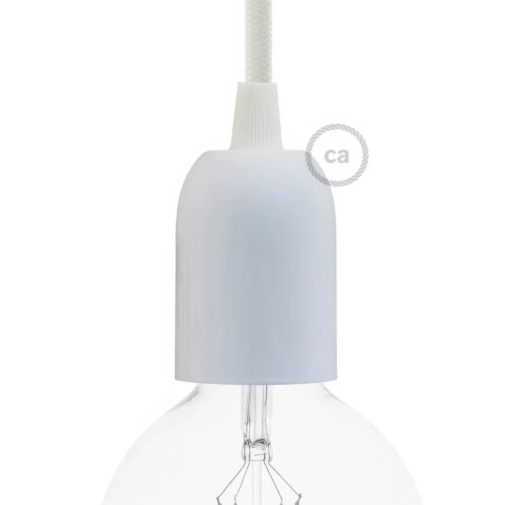 Kits de casquilho metálico E26 de topo arredondado - Branco brilhante