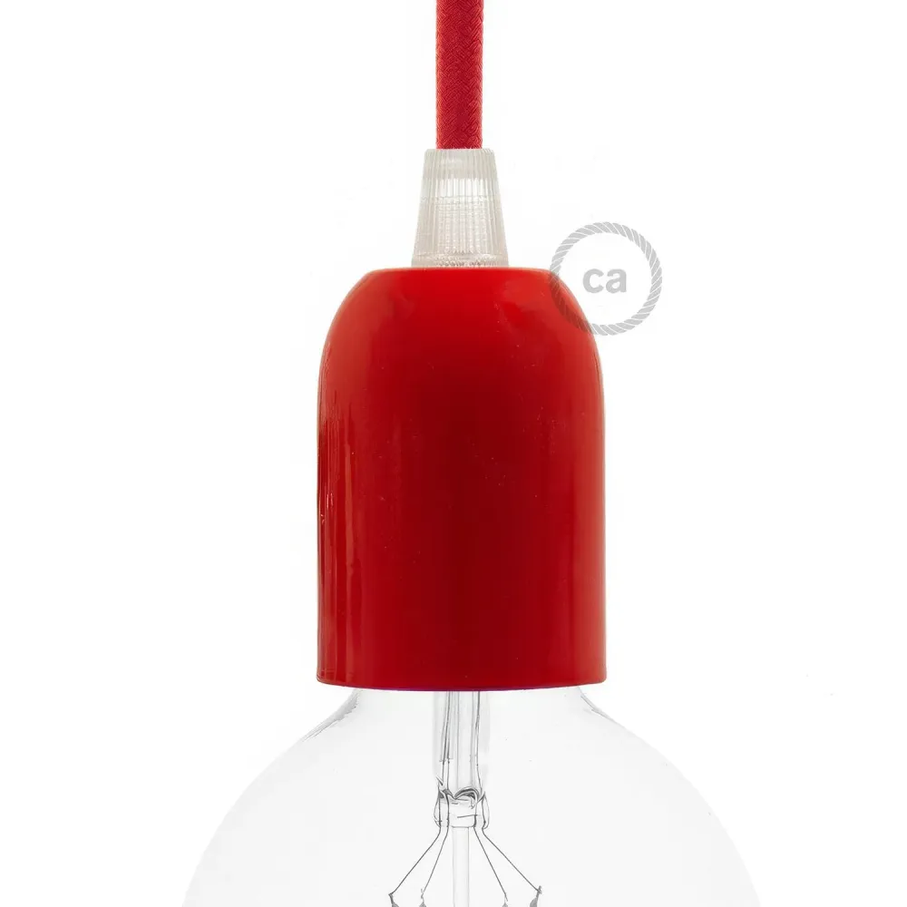Kits de soquete E26 metálico com topo arredondado - Vermelho