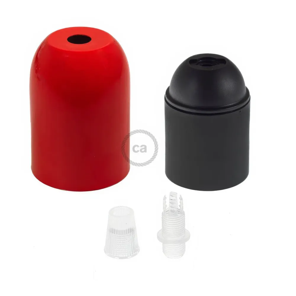 Kits de soquete E26 metálico com topo arredondado - Vermelho