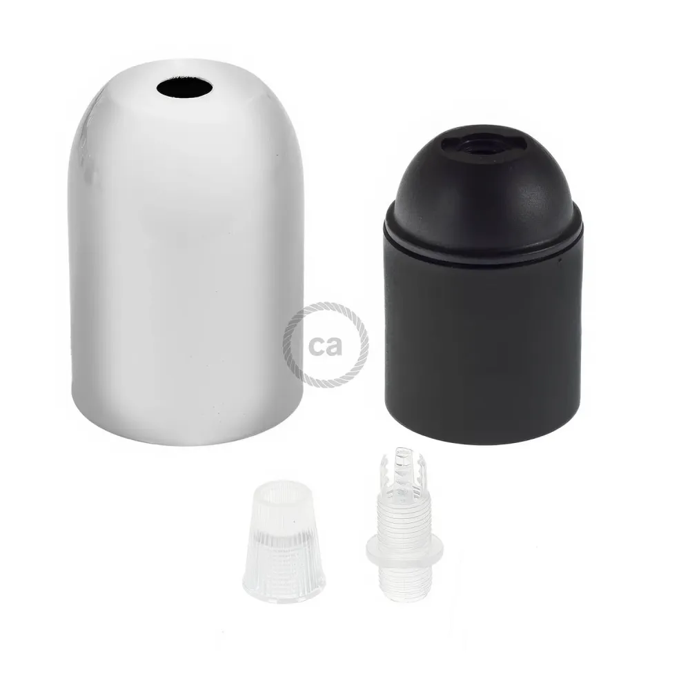 Kits de soquete E26 metálico Top arredondado - Cromado