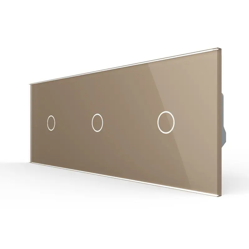 Livolo | Ouro | 1+1+1 | Dimmer | Interruptor de comutação