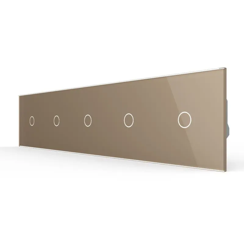 Livolo | Ouro | 1+1+1+1+1 | Dimmer | Interruptor de comutação