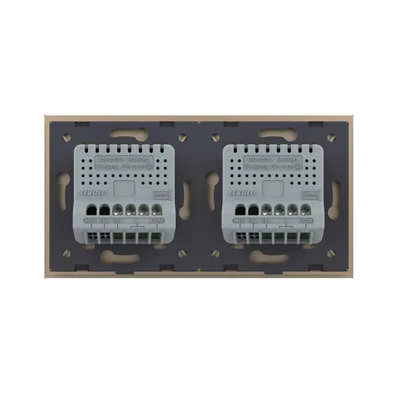 Livolo | Ouro | 1+1 | Dimmer | Interruptor de comutação