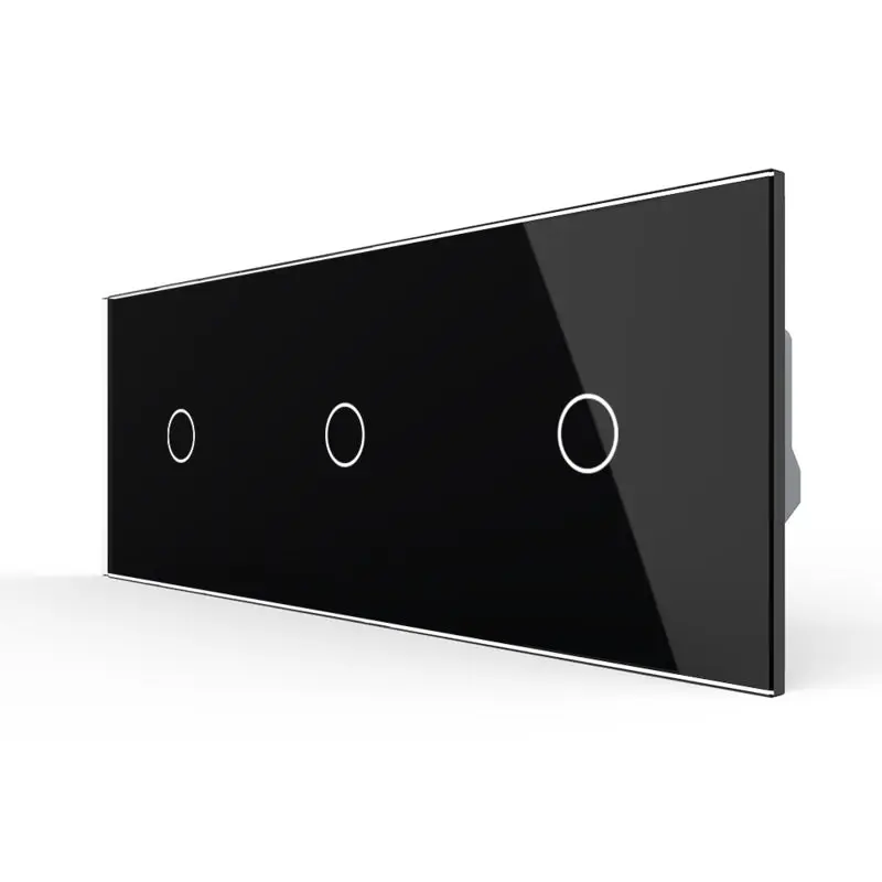 Livolo | Preto | 1+1+1 | Dimmer | Interruptor de comutação