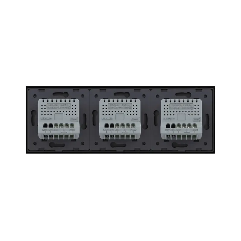 Livolo | Preto | 1+1+1 | Dimmer | Interruptor de comutação