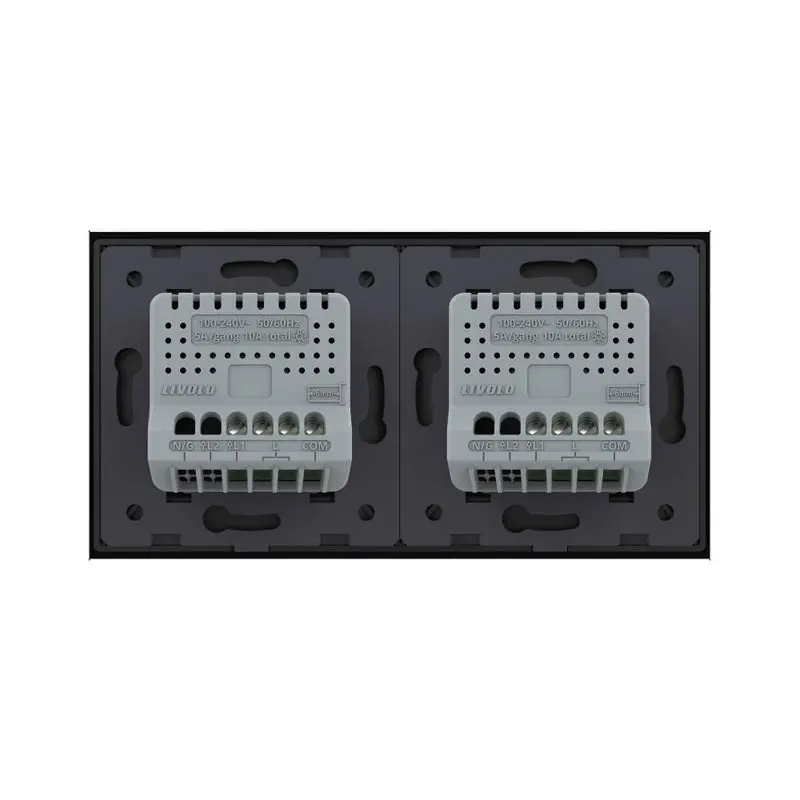 Livolo | Preto | 1+1 | Dimmer | Interruptor de comutação