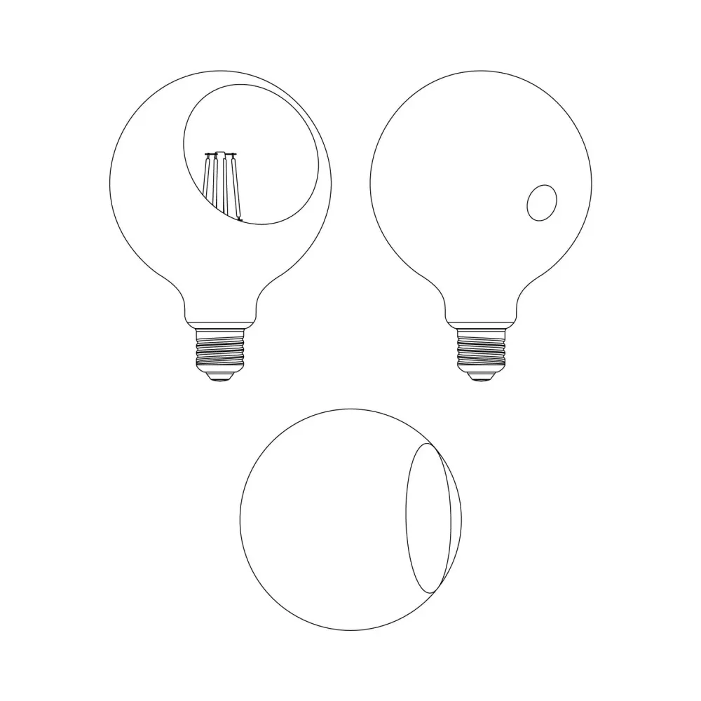 Lâmpada LED Camo G125 4,8W 806Lm E27 2700K Dimerizável - Laranja