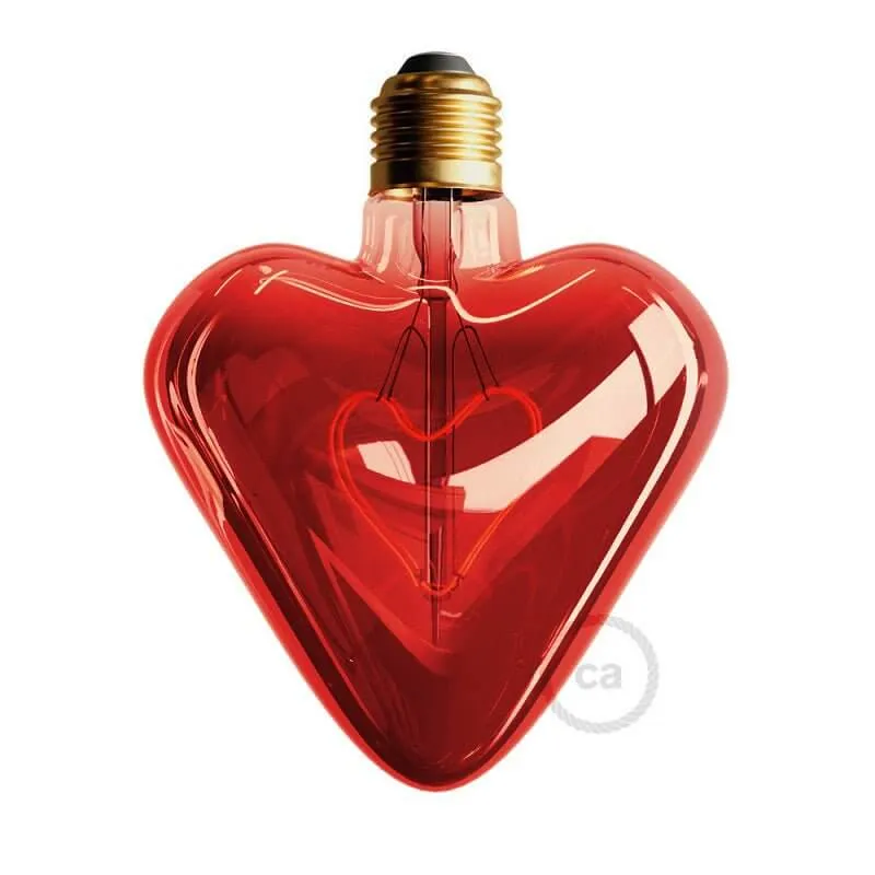Lâmpada LED Coração Vermelho 5W 150Lm E27 Decorativa 2000K Regulável