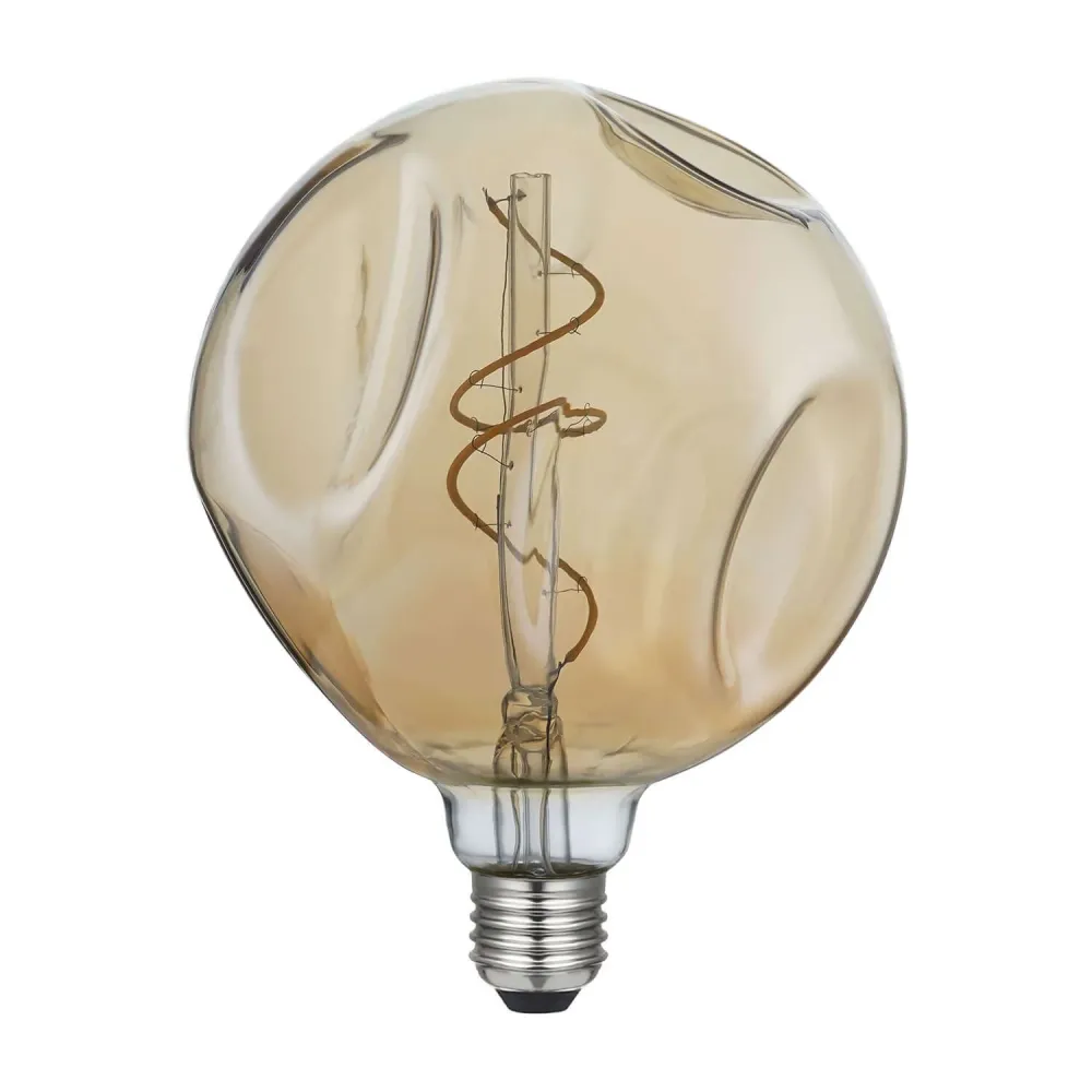 Lâmpada LED Dourada Bumped Globo G140 filamento em Espiral 5W 250Lm E27 1800K Regulável