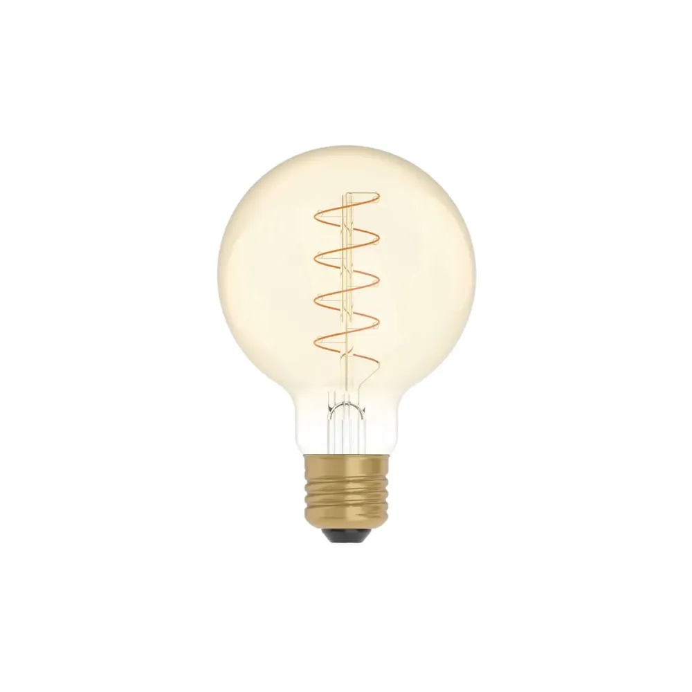 Lâmpada LED Dourada Carbon Line filamento espiral Globo G80 4W 250Lm E27 1800K Regulável - C05