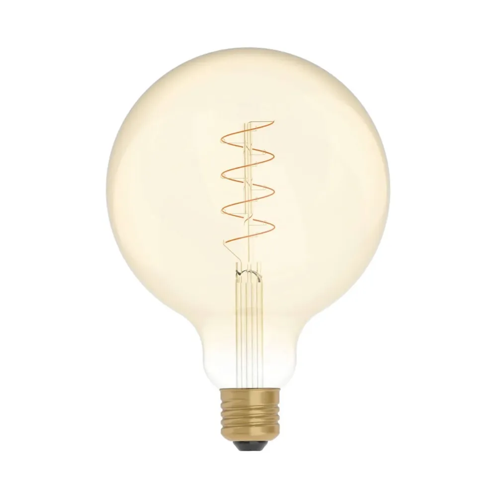 Lâmpada LED Dourada Carbon Line filamento em espiral Globo G125 4W 250Lm E27 1800K Regulável - C07