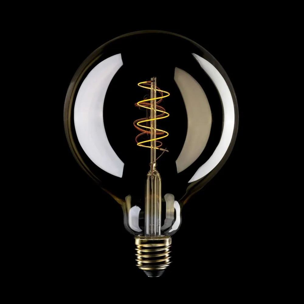 Lâmpada LED Dourada Carbon Line filamento em espiral Globo G125 4W 250Lm E27 1800K Regulável - C07