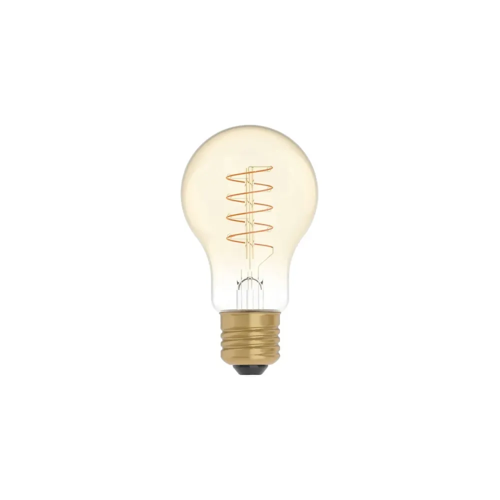 Lâmpada LED Dourada Carbon Line filamento em espiral Gota A60 4W 250Lm E27 1800K Regulável - C03