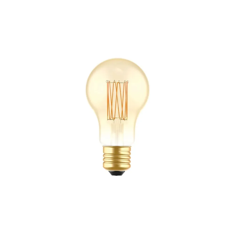 Lâmpada LED Dourada Carbon Line filamento vertical Gota A60 7W 640Lm E27 2700K Regulável - C53
