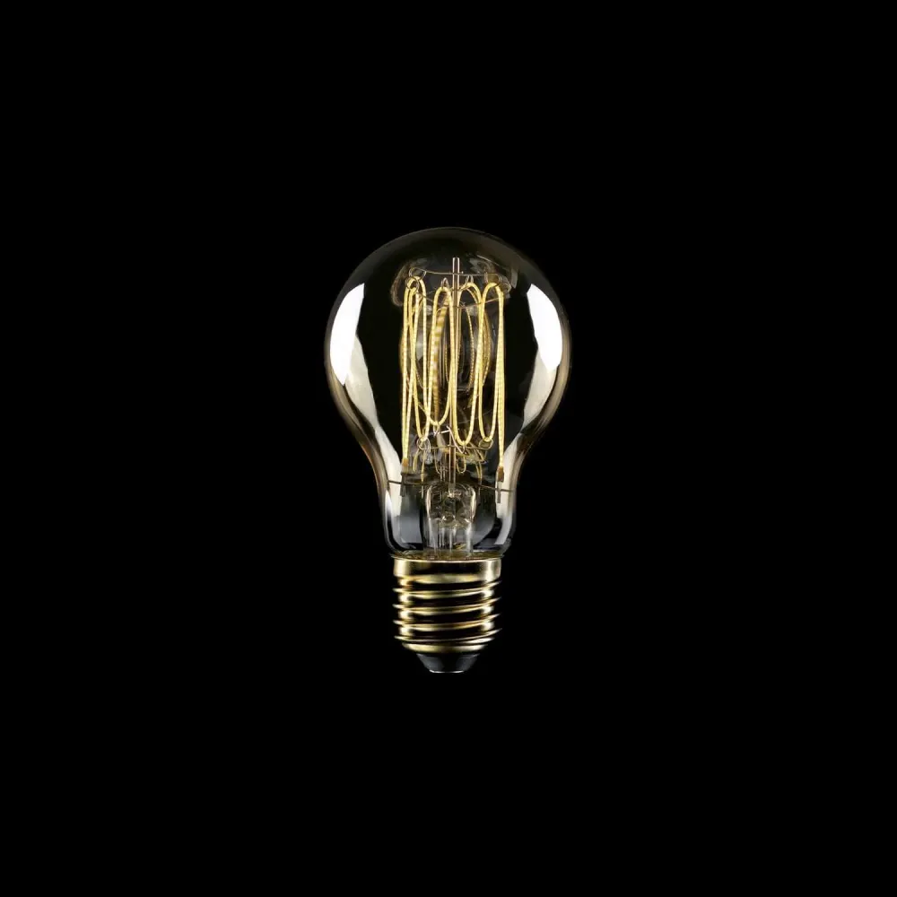 Lâmpada LED Dourada Carbon Line filamento vertical Gota A60 7W 640Lm E27 2700K Regulável - C53