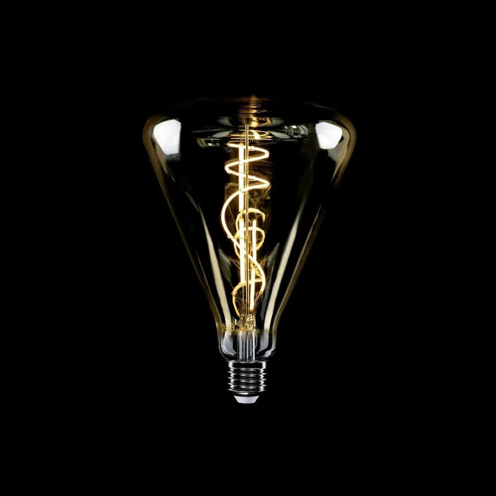 Lâmpada LED Dourada Cone 140 8,8W 806Lm E27 2200K Regulável - H06