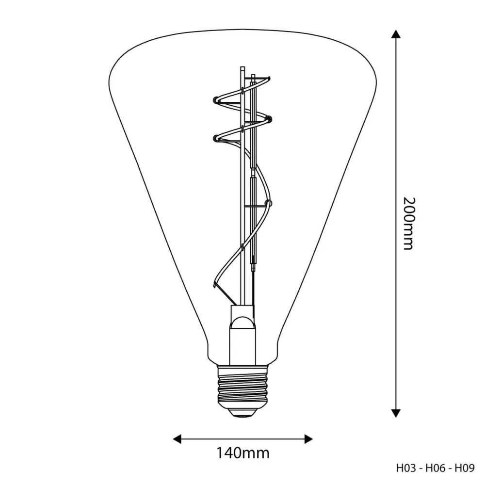 Lâmpada LED Dourada Cone 140 8,8W 806Lm E27 2200K Regulável - H06