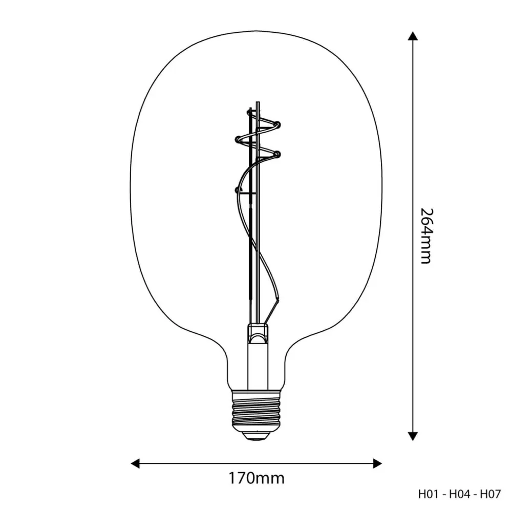 Lâmpada LED Dourada Oval 170 8,8W 806Lm E27 2200K Regulável - H04