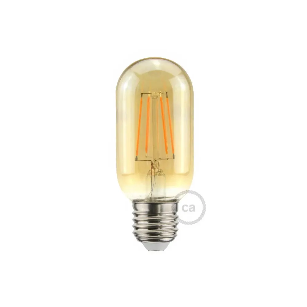 Lâmpada LED Dourada Valvola T45 5W 360Lm E27 2000K Regulável