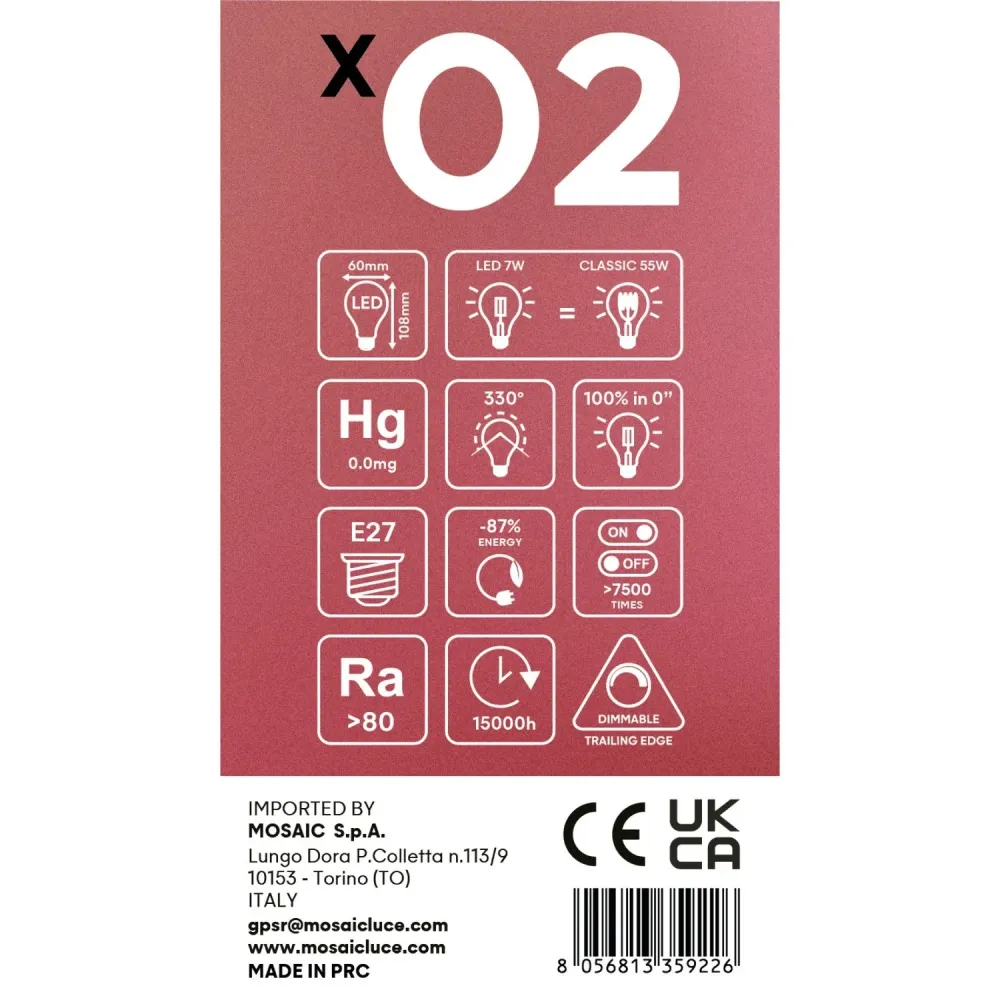 Lâmpada LED filamento cruzado Gota A60 7W 720 lm E27 2200K Dimerizável - X02