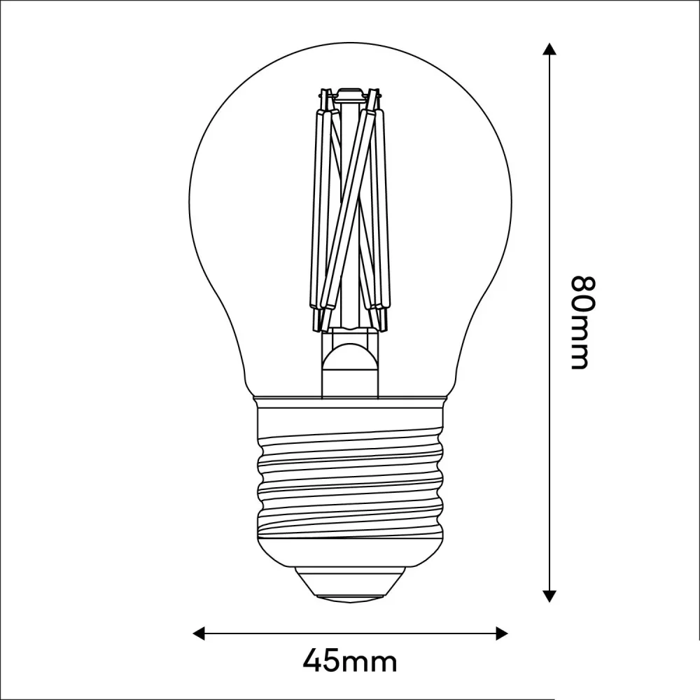 Lâmpada LED filamento cruzado Mini Globo G45 4,8W 400 lm E27 2200K Dimerizável - X01