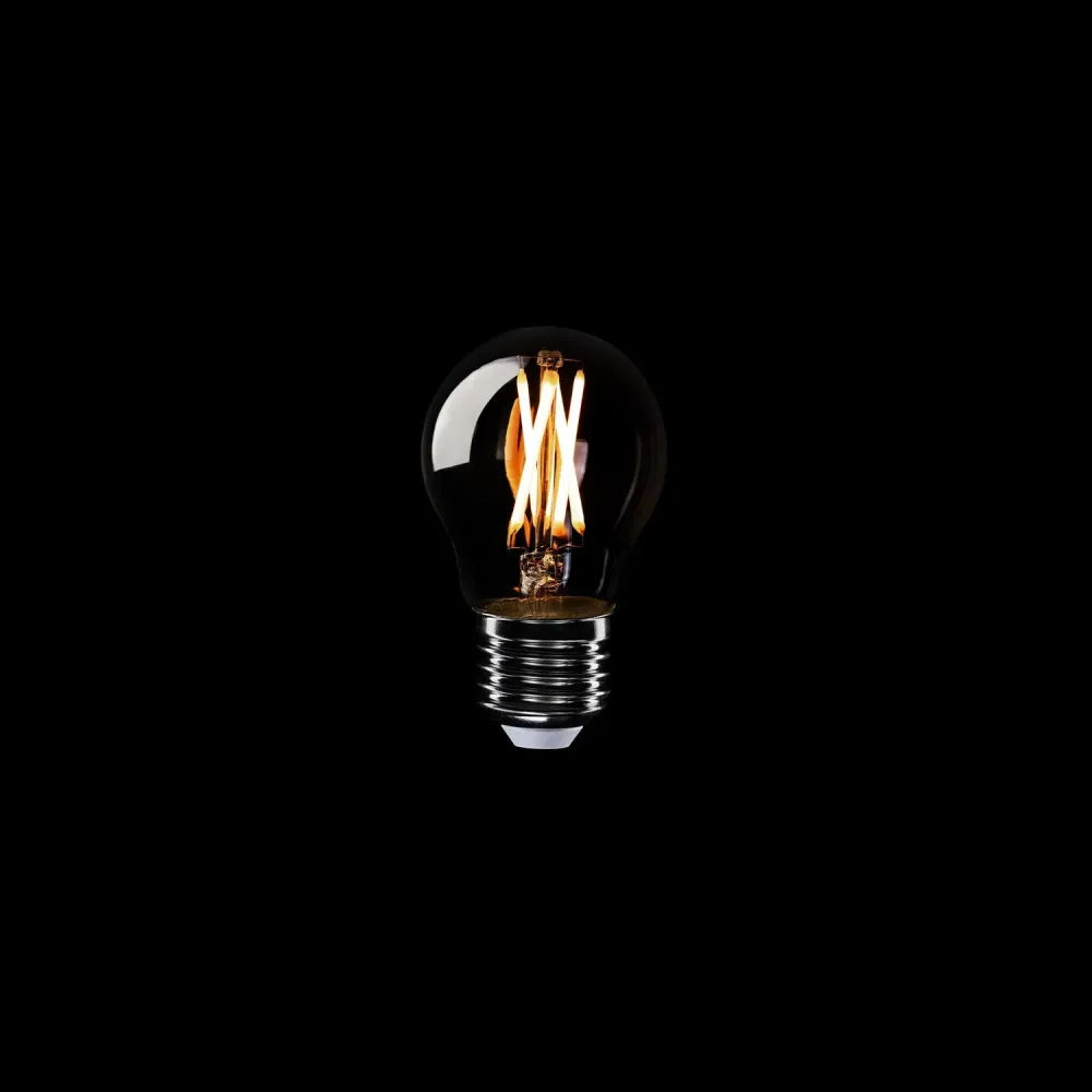 Lâmpada LED filamento cruzado Mini Globo G45 4,8W 400 lm E27 2200K Dimerizável - X01