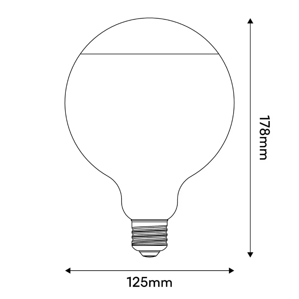 Lâmpada LED Lucia G125 4,8W 806Lm E27 2700K Dimerizável - Creme