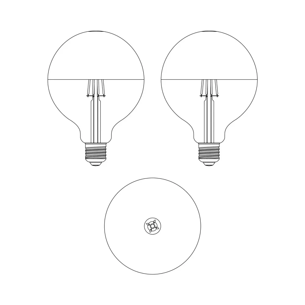 Lâmpada LED Maria G125 4,8W 806Lm E27 2700K Dimerizável - Vermelho