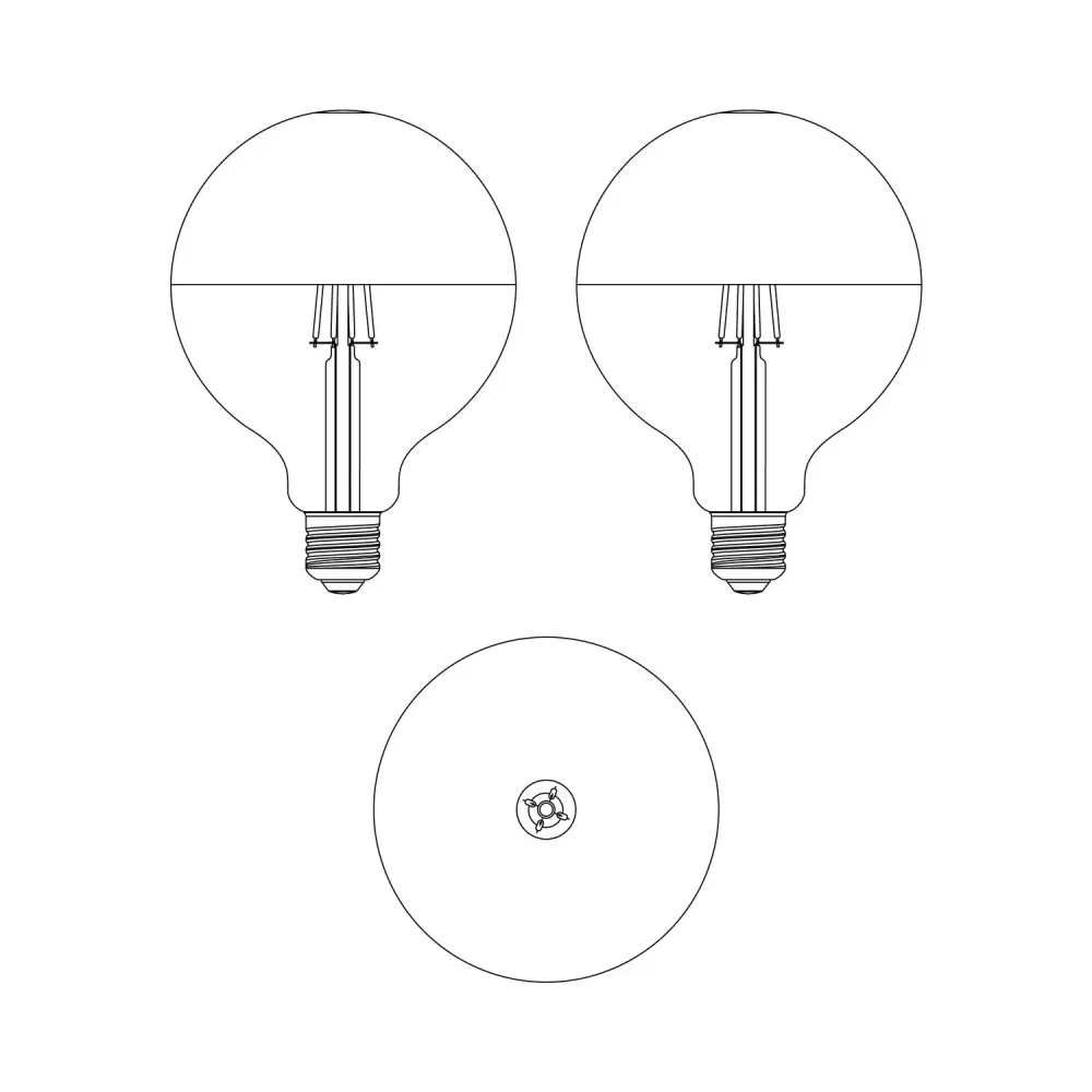 Lâmpada LED Maria G125 4,8W 806Lm E27 2700K Dimmerável - Amarelo