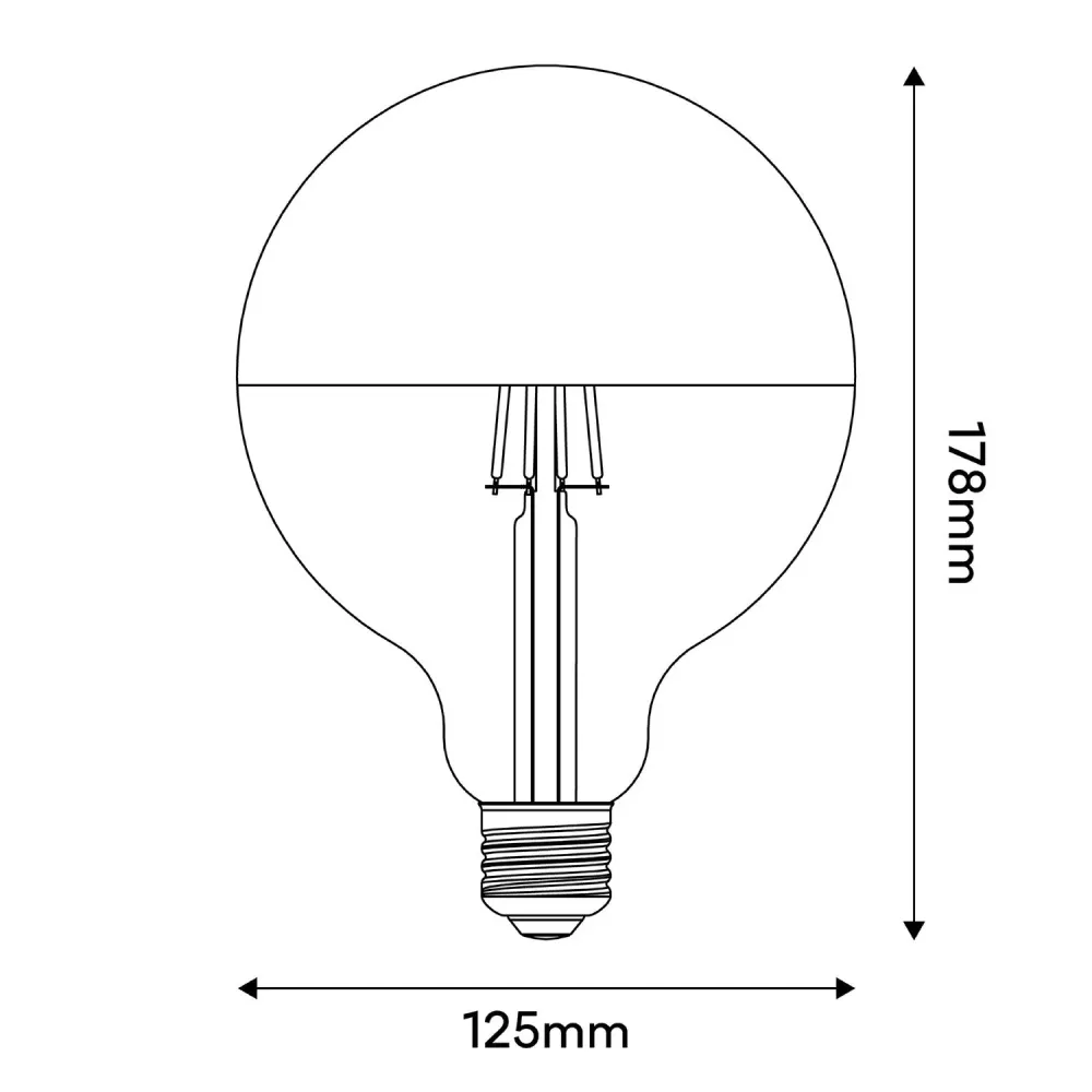 Lâmpada LED Maria G125 4,8W 806Lm E27 2700K Dimerizável - Vermelho