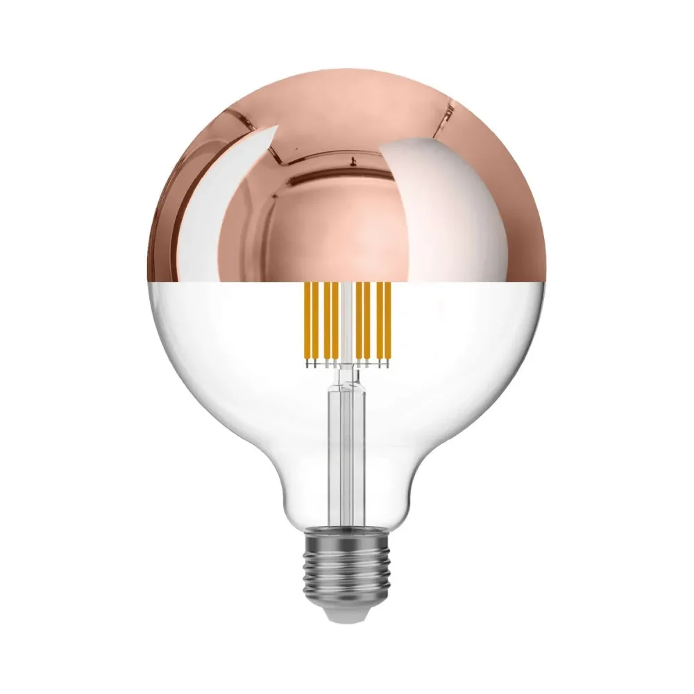 Lâmpada LED Meia Esfera Cobre Globo G125 7W 650Lm E27 2700K Regulável - A25