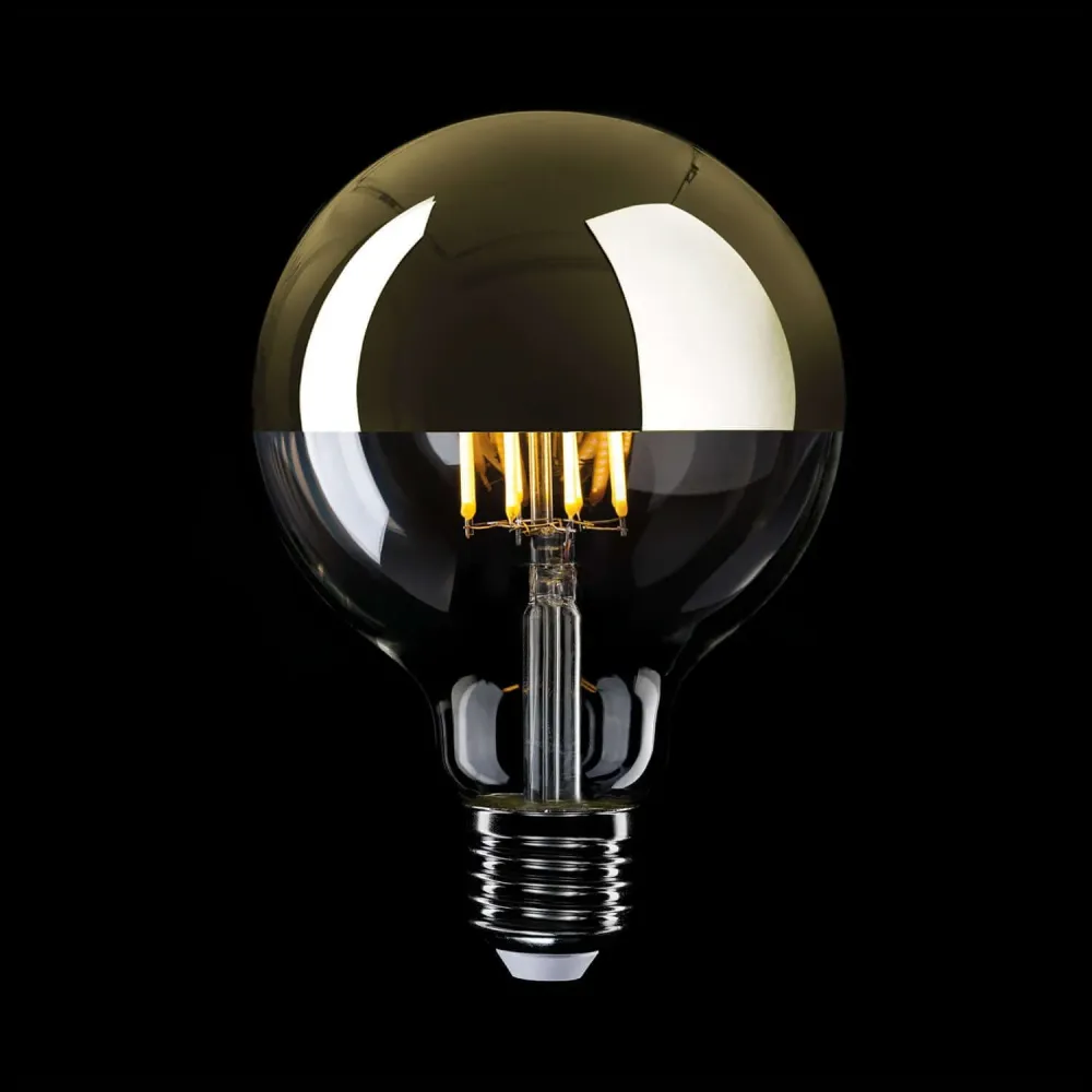 Lâmpada LED Meia Esfera Ouro Globo G125 7W 650Lm E27 2700K Regulável - A15