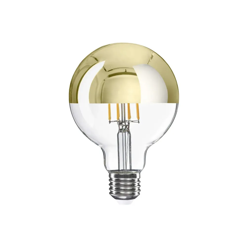 Lâmpada LED Meia Esfera Ouro Globo G95 7W 650Lm E27 2700K Regulável - A14