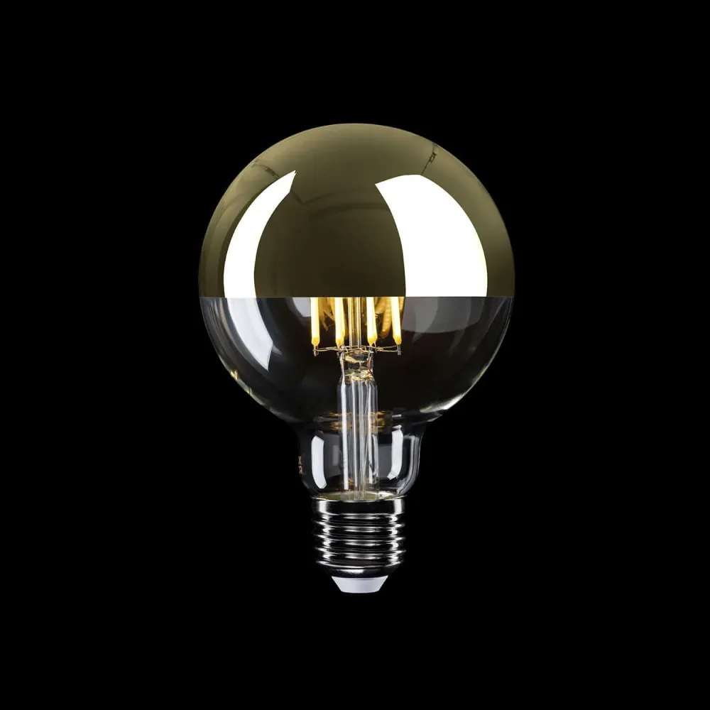 Lâmpada LED Meia Esfera Ouro Globo G95 7W 650Lm E27 2700K Regulável - A14