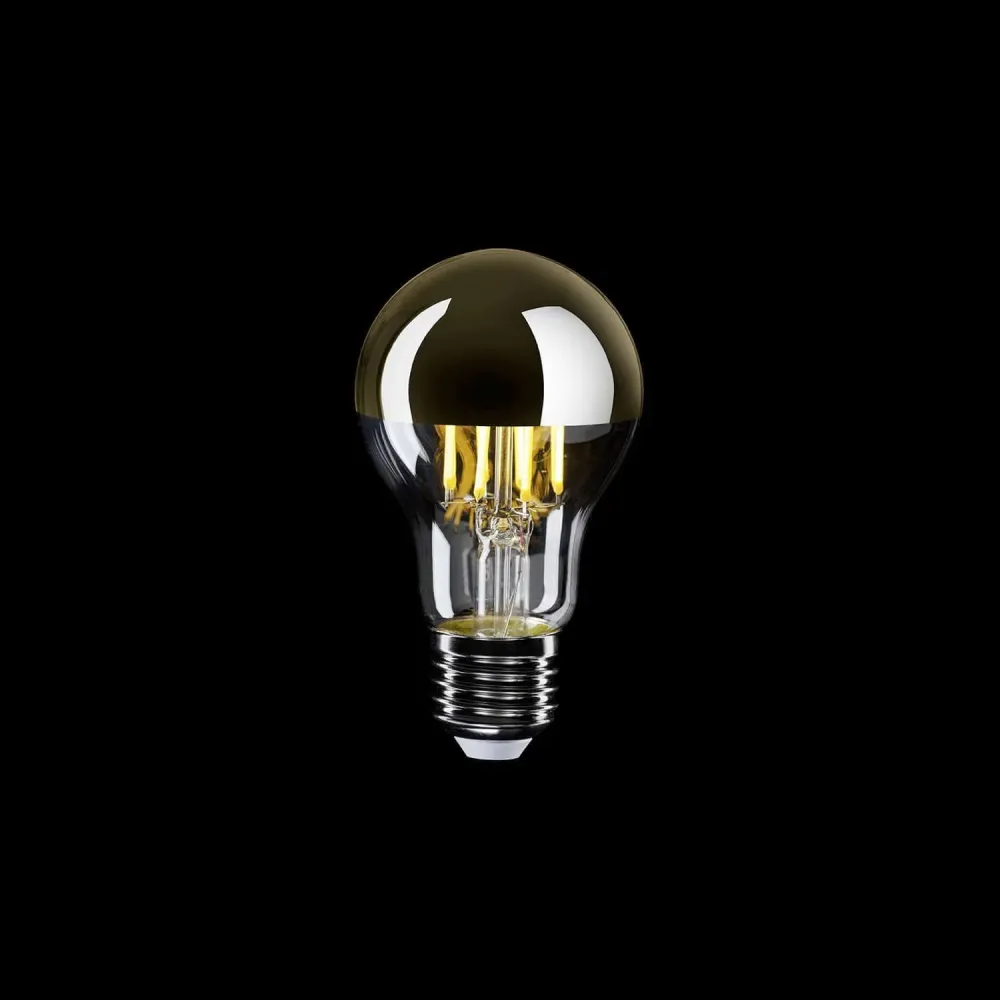 Lâmpada LED Meia Esfera Ouro Gota A60 7W 650Lm E27 2700K Regulável - A12